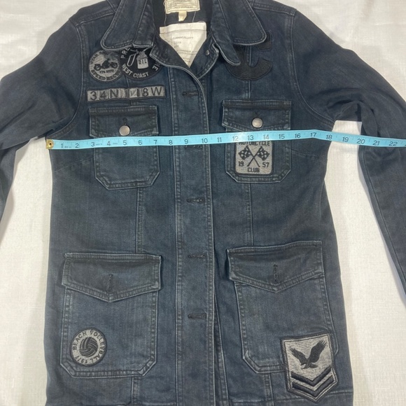 EUC Current Elliot The Commander Jacket, Black Denim, Size 1 S/M - Picture 10 of 13